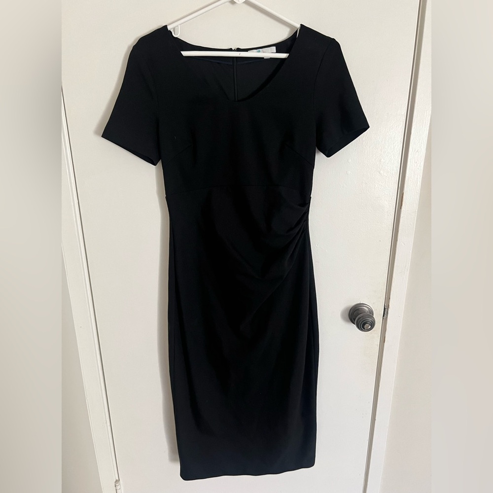 Boden Honor Ponte Dress Black Short Sleeve Mid Length Women’s Size 6L